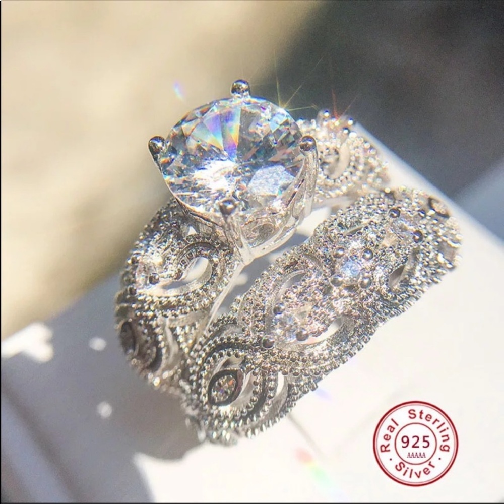 2PC/Set 925 sterling silver diamond set - Picture 3 of 5